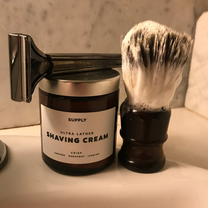 The Single Edge Razor, shave brush and shaving cream posted by a customer