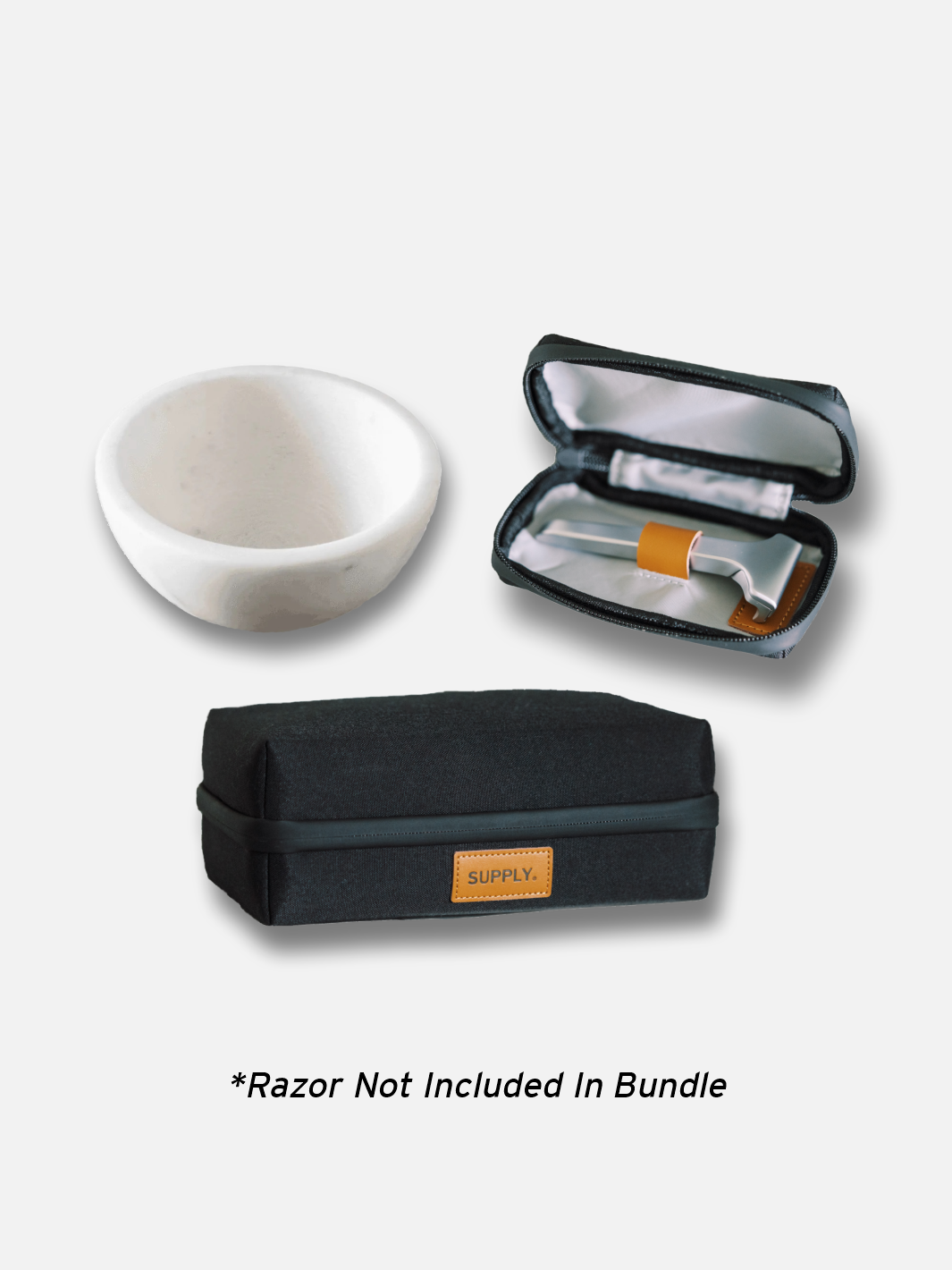 Shaving kit with travel case and bowl; razor not included.