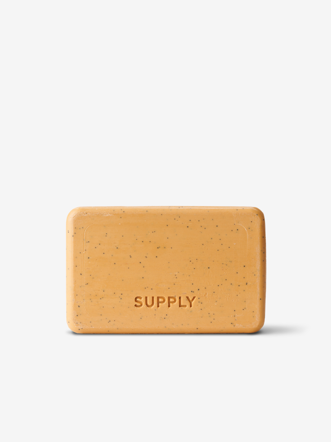 A rectangular bar of soap with 'SUPPLY' embossed on it.